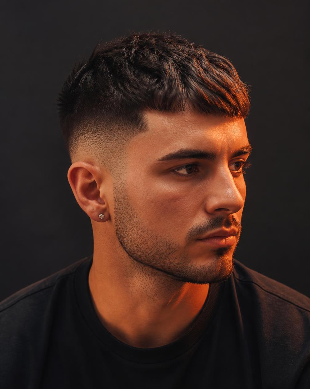 Man with textured crop and clean skin fade